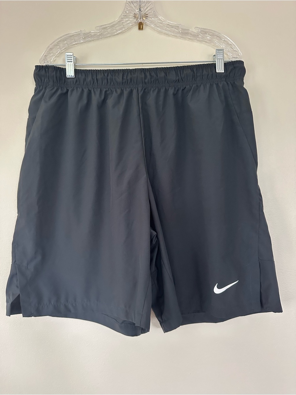 Nike Men's black Athletic Shorts with White Swoosh